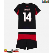 Camisa de Futebol AC Milan Luka Modric #14 Equipamento Principal Infantil 2025-26 Manga Curta (+ Calças curtas)